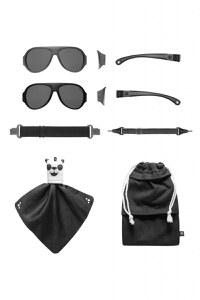 Ochelari de soare pentru copii MOKKI Click & Change, protectie UV, negru, 2-5 ani, set 2 perechi - 1