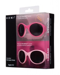 Ochelari de soare pentru copii MOKKI Click & Change, protectie UV, roz, 0-2 ani, set 2 perechi - 3