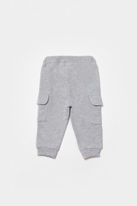 Pantaloni cu buzunare laterale, Two thread, 100%bumbac organic - Gri, BabyCosy - 2