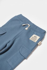 Pantaloni cu buzunare laterale, Two thread, 100%bumbac organic - Indigo, BabyCosy - 4