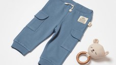 Pantaloni cu buzunare laterale, Two thread, 100%bumbac organic - Indigo, BabyCosy