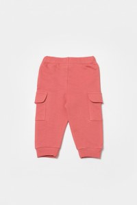 Pantaloni cu buzunare laterale, Two thread, 100%bumbac organic - Rose, BabyCosy - 2