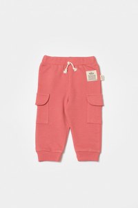 Pantaloni cu buzunare laterale, Two thread, 100%bumbac organic - Rose, BabyCosy - 3