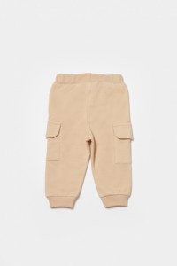 Pantaloni cu buzunare laterale, Two thread, 100%bumbac organic - Stone, BabyCosy - 3