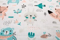 Paturica nou-nascut Sensillo Minky Wrap Animals Light Grey 80x80 cm - 6