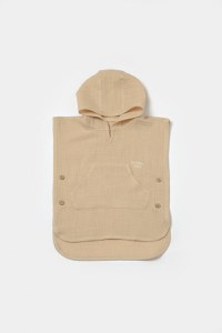 Prosop plaja - poncho copii din muselina absorbanta, Apricot, BabyCosy - 1