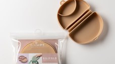 Recipient diversificare hrana bebelusi Miniware Silifold, 100% din silicon alimentar, Almond Butter