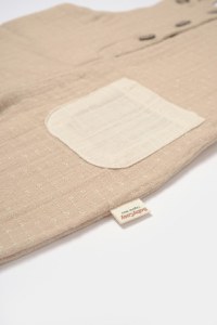 Salopeta cu bretele si buzunar, 100% bumbac - Apricot, BabyCosy - 4