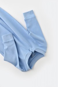 Salopeta cu fermoar cu maneca lunga si pantaloni lungi - 100%bumbac organic - Bleu, BabyCosy - 2