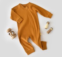 Salopeta cu fermoar cu maneca lunga si pantaloni lungi din 95%bumbac organic si 5% elastan - Sofran, BabyCosy - 1