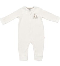 Salopeta cu fermoar Girafa, BabyCosy, 100% bumbac organic, Ecru - 1