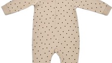 Salopeta cu fermoar si buline Girafa, BabyCosy, 100% bumbac organic, Mink