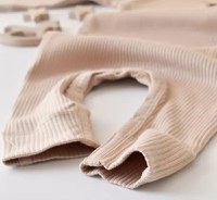 Salopeta cu maneca lunga si pantaloni lungi din bumbac organic si modal - Blush BabyCosy - 3