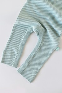 Salopeta cu maneca lunga si pantaloni lungi din bumbac organic si modal - Mint BabyCosy - 5