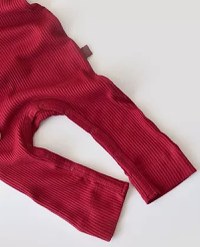 Salopeta cu maneca lunga si pantaloni lungi din bumbac organic si modal - Rosu BabyCosy - 2