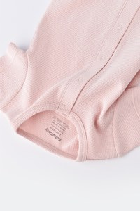 Salopeta cu pantaloni scurti - 100% bumbac organic - Roz, BabyCosy - 2