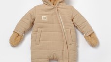 Salopeta de iarna pentru bebelusi, Winter muselin, 100% bumbac - Apricot, BabyCosy