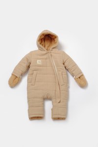 Salopeta de iarna pentru bebelusi, Winter muselin, 100% bumbac - Apricot, BabyCosy - 1