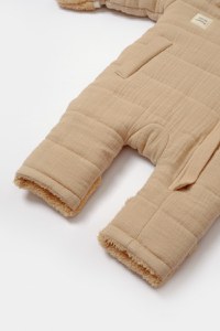 Salopeta de iarna pentru bebelusi, Winter muselin, 100% bumbac - Apricot, BabyCosy - 3