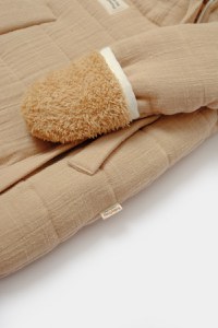 Salopeta de iarna pentru bebelusi, Winter muselin, 100% bumbac - Apricot, BabyCosy - 5