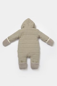 Salopeta de iarna pentru bebelusi, Winter muselin, 100% bumbac - Verde, BabyCosy - 2