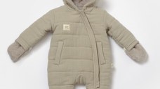 Salopeta de iarna pentru bebelusi, Winter muselin, 100% bumbac - Verde, BabyCosy