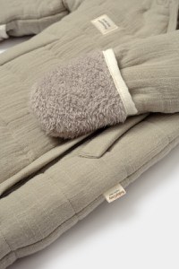 Salopeta de iarna pentru bebelusi, Winter muselin, 100% bumbac - Verde, BabyCosy - 4