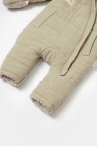 Salopeta de iarna pentru bebelusi, Winter muselin, 100% bumbac - Verde, BabyCosy - 5