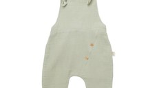 Salopeta de vara cu pantaloni lungi din muselina, BabyCosy, 100% bumbac organic, verde