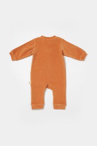 Salopeta Elefant cu maneca lunga din 80%bumbac organic si 20% poliester - Caramiziu, BabyCosy - 3