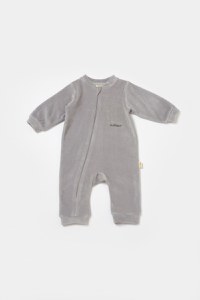 Salopeta Elefant cu maneca lunga din 80%bumbac organic si 20% poliester - Gri, BabyCosy - 2