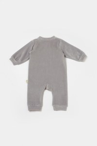 Salopeta Elefant cu maneca lunga din 80%bumbac organic si 20% poliester - Gri, BabyCosy - 3