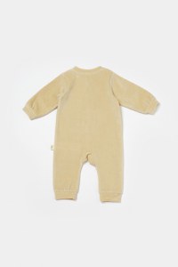 Salopeta Elefant cu maneca lunga din 80%bumbac organic si 20% poliester - Stone, BabyCosy - 3