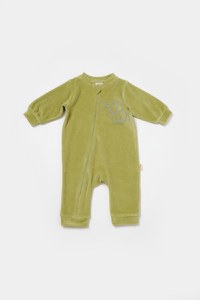 Salopeta Elefant cu maneca lunga din 80%bumbac organic si 20% poliester - Verde, BabyCosy - 2