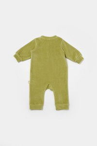 Salopeta Elefant cu maneca lunga din 80%bumbac organic si 20% poliester - Verde, BabyCosy - 3