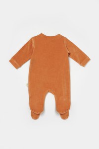 Salopeta Elefant cu maneca lunga si botosei din 80%bumbac organic si 20% poliester - Caramiziu, BabyCosy - 3