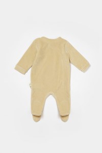 Salopeta Elefant cu maneca lunga si botosei din 80%bumbac organic si 20% poliester - Stone, BabyCosy - 4