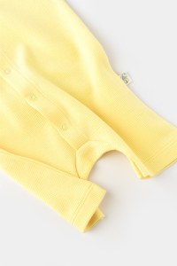 Salopeta fara maneci si pantaloni scurti - 100% bumbac organic - Galben, BabyCosy - 5