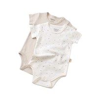 Set 2 body-uri bebe unisex -100% bumbac organic - Ecru cu buline, BabyCosy - 2