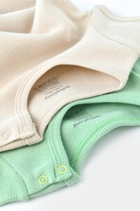 Set 2 body-uri bebe unisex -100% bumbac organic - Mint/Stone, BabyCosy - 2