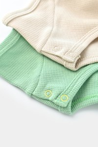 Set 2 body-uri bebe unisex -100% bumbac organic - Mint/Stone, BabyCosy - 3