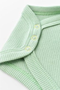 Set 2 body-uri fara maneci bebe unisex -100% bumbac organic - Mint/Stone, BabyCosy - 9