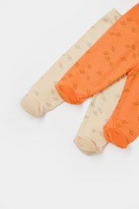 Set 2 pantalonasi cu botosei Printed, BabyCosy, 50% modal+50% bumbac, Stone/Apricot - 5