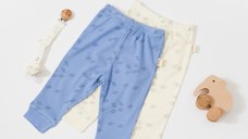 Set 2 pantalonasi Printed, BabyCosy, 50% modal+50% bumbac, Ecru/Lavanda