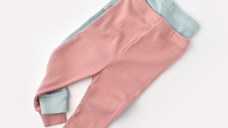 Set 2 pantaloni bebe unisex din bumbac organic si modal - Mint/Rose, BabyCosy