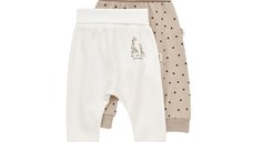 Set 2 pantaloni bebe unisex Girafa, BabyCosy, 100% bumbac organic