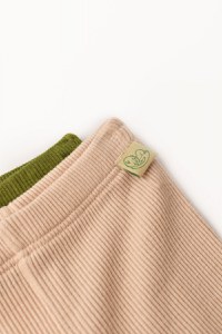 Set 2 pantaloni cu botosei bebe unisex din bumbac organic si modal - Verde/Blush, BabyCosy - 2