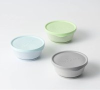 Set 3 boluri cu capac hrana bebelusi Miniware, 100% din materiale naturale biodegradabile, Aqua+Grey+Keylime - 2