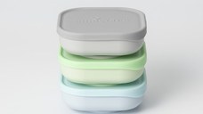 Set 3 boluri pentru hrana bebelusi Miniware Snack Bowl, 100% din materiale naturale biodegradabile, Aqua+Grey+Keylime