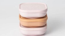 Set 3 boluri pentru hrana bebelusi Miniware Snack Bowl, 100% din materiale naturale biodegradabile, Cotton Candy+Toffee+Vanilla